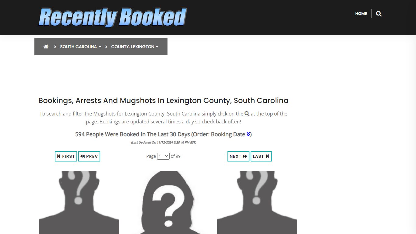 Bookings, Arrests and Mugshots in Lexington County, South Carolina