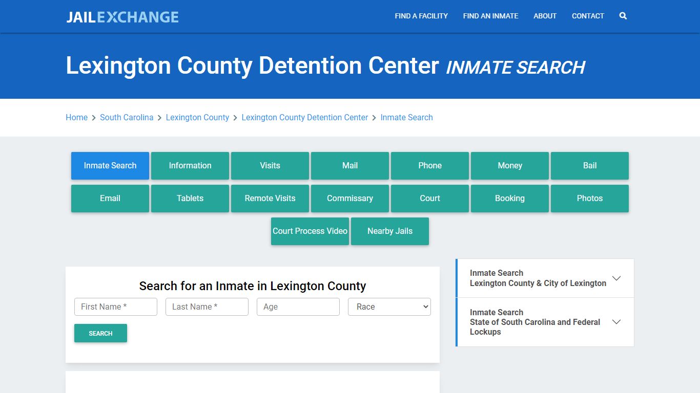 Lexington County Detention Center Inmate Search - Jail Exchange