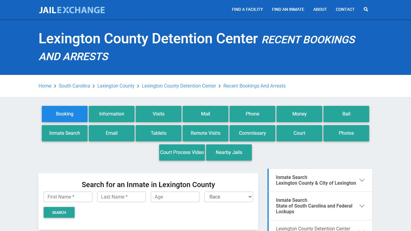 Lexington County Detention Center Recent Bookings And Arrests